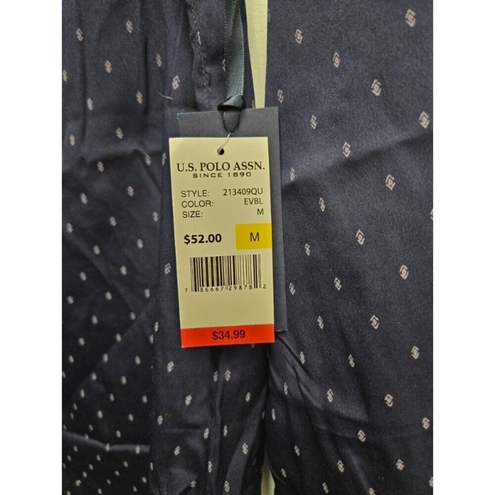 U.S. Polo Assn. Women’s Navy Geometric Blouse M Medium NWT Long Sleeve Woven - Picture 5 of 9